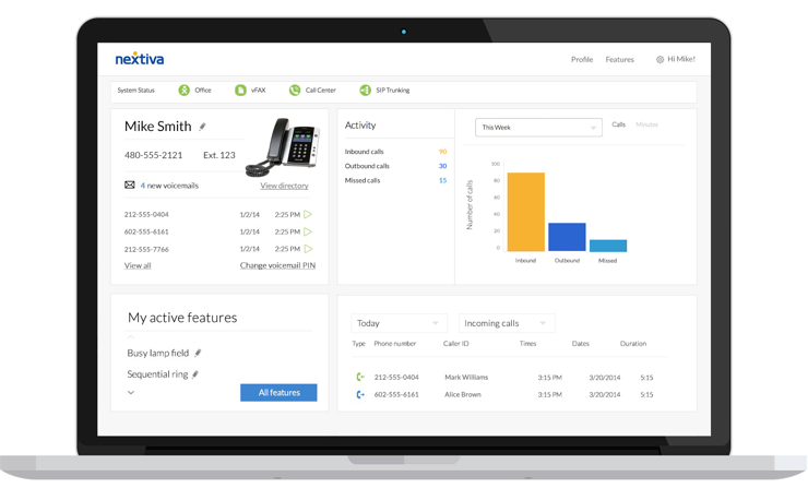 screenshot of Nextiva Contact Center